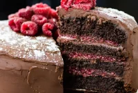Decadent Chocolate Cake with Raspberry Filling Recipe