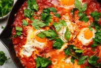 Harissa Shakshuka Recipe: Spicy North African Poached Eggs