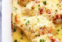 Creamy Baked Asiago Chicken Recipe with Garlic and Herbs