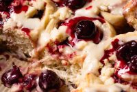 Cherry Pie Rolls with Crunchy Pie Crumb Topping