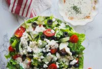 Greek Salad with Creamy Vegan Cashew Tzatziki
