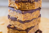 Triple Peanut Butter Cornflake No-Bake Bars