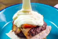 Kentucky Hot Brown Burgers Grilled on the Big Green Egg