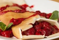 Coconut Crepes with Blood Orange & Raspberry Sauce Recipe