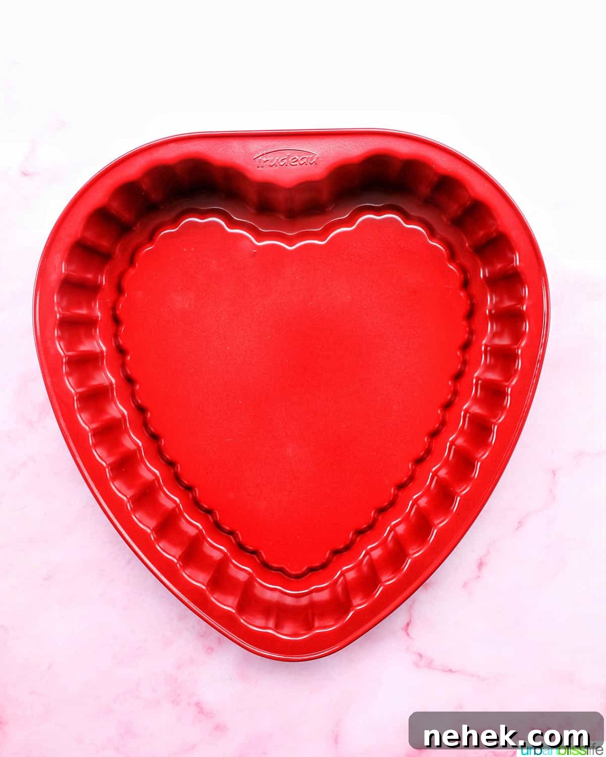 red heart-shaped baking pan.