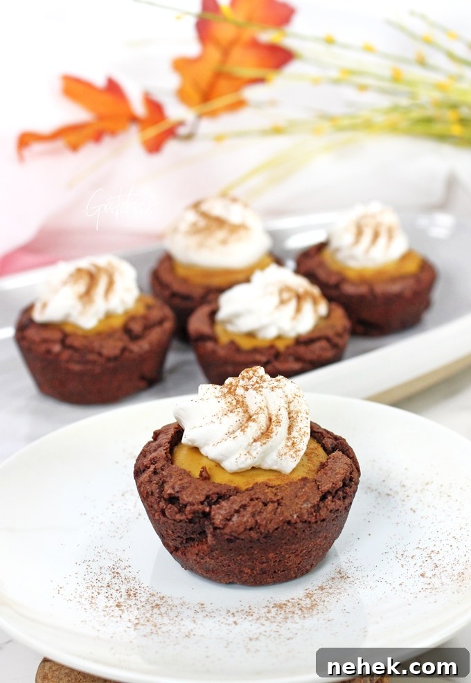 Fudge Brownie Pumpkin Pie Cups Recipe for Fall Gatherings 2 Fudge Brownie Pumpkin Pie Cups
