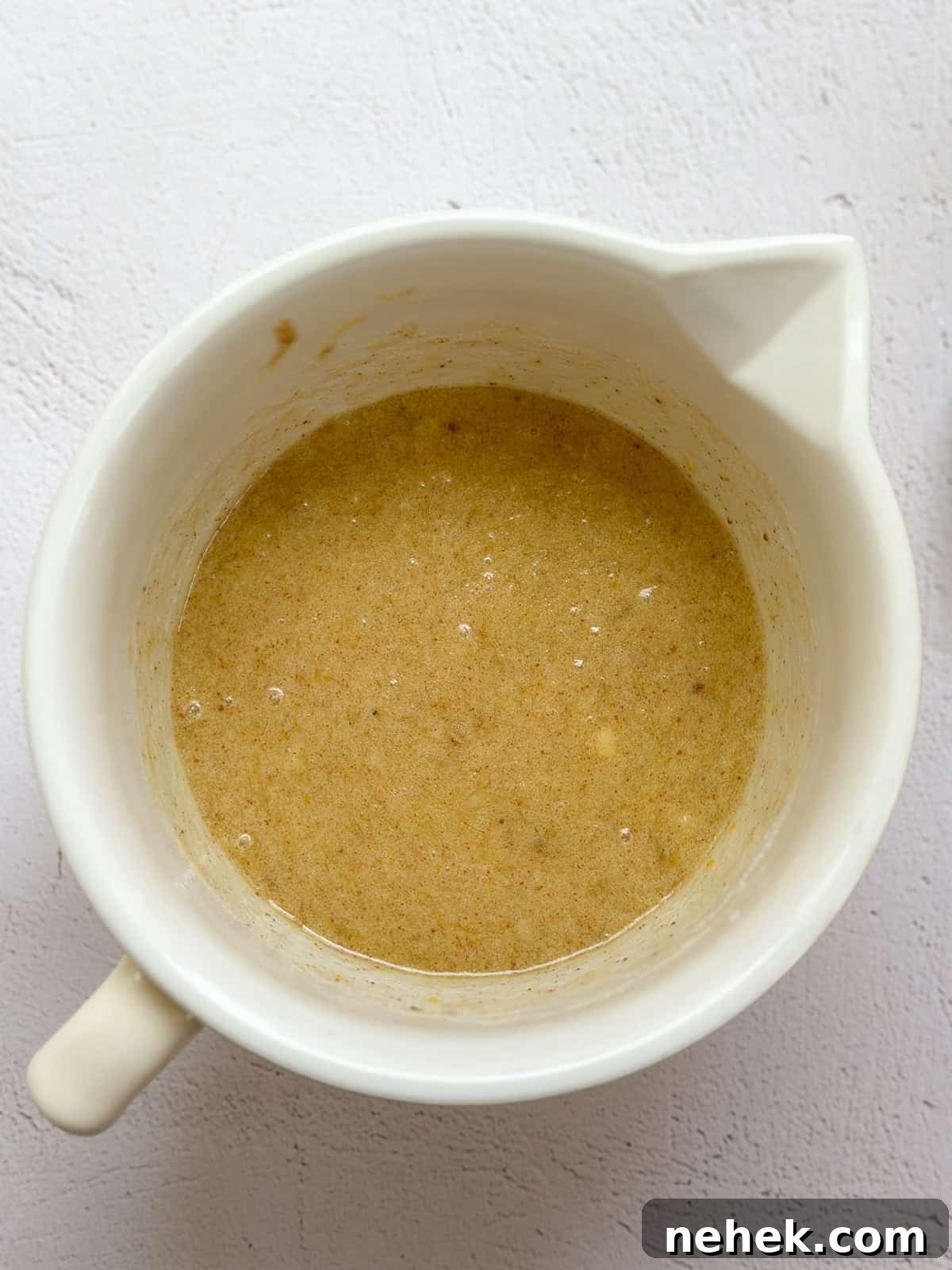 all the wet ingredients mixed together.