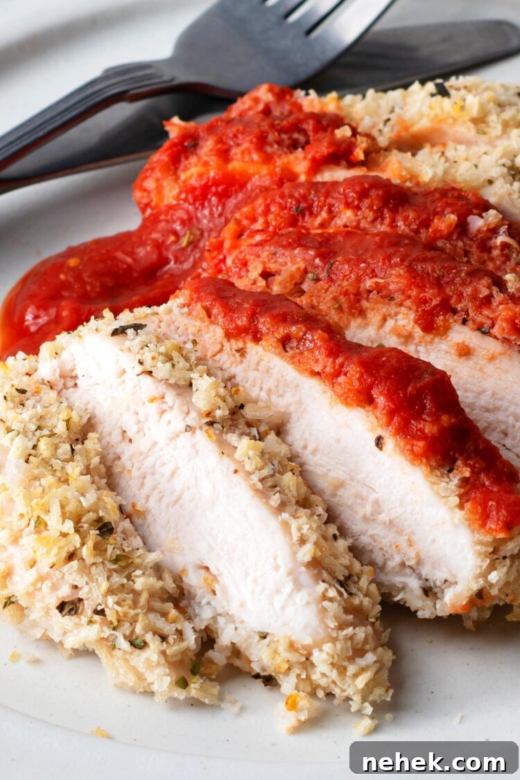 Lightened-Up Chicken Parmesan Recipe for Classic Flavor 3 This italian dish is low calorie and delicious!