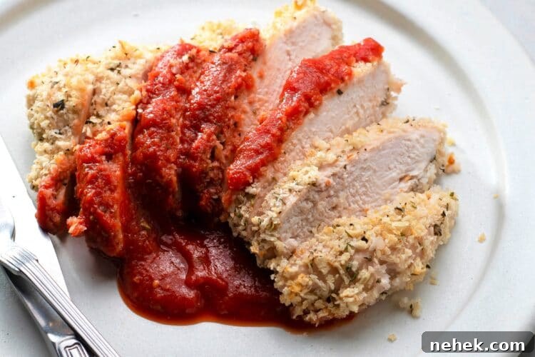 Lightened-Up Chicken Parmesan Recipe for Classic Flavor 4 Make this healthy option at home instead of ordering in calorie-dense restaurant meals.