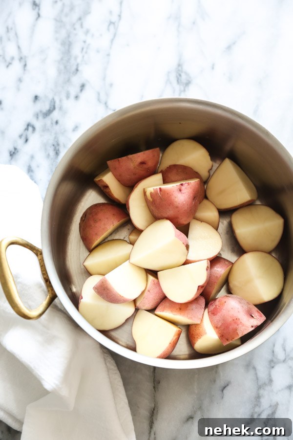 Red potato salad close-up