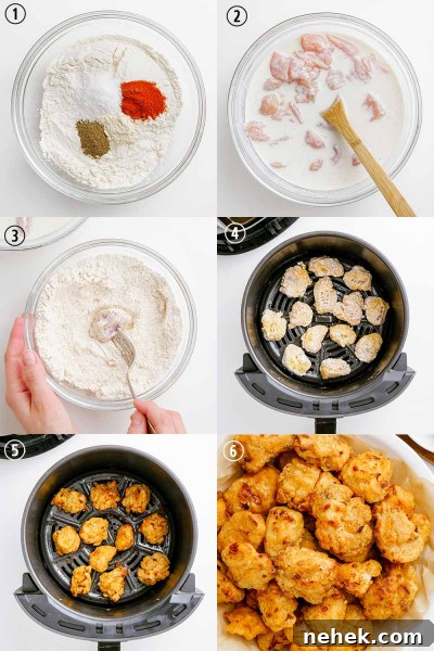 how to make popcorn chicken process shots