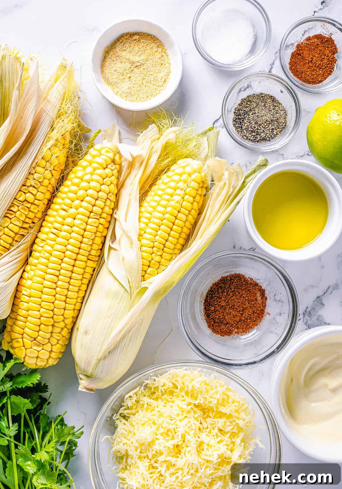 Smoky Chipotle Street Corn (Mexican Elote) Recipe 4 Ingredients needed to make a Mexican Street Corn Recipe