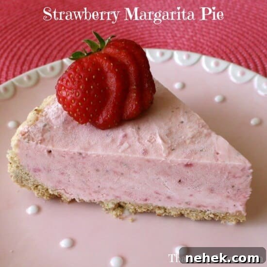 easy no bake strawberry-margarita-pie