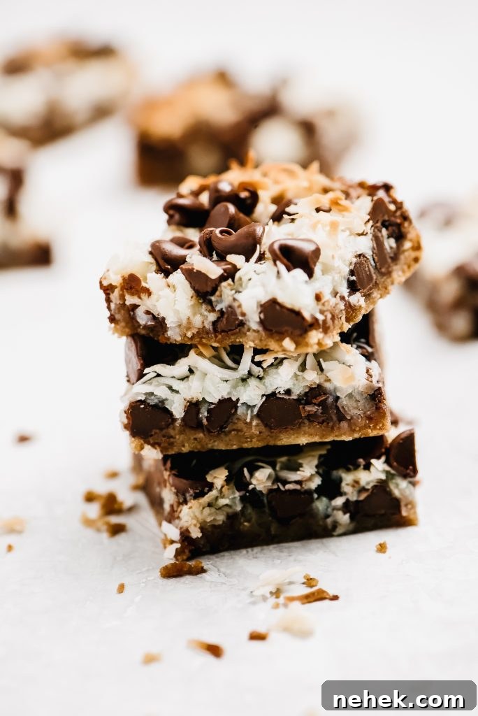 stack of three magic cookie bars