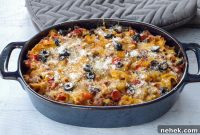 Low-Carb Pizza Casserole with Veggies and Mozzarella