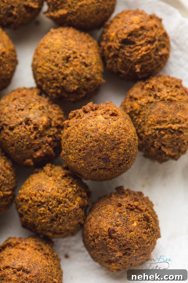 gluten-free falafel on a white plate
