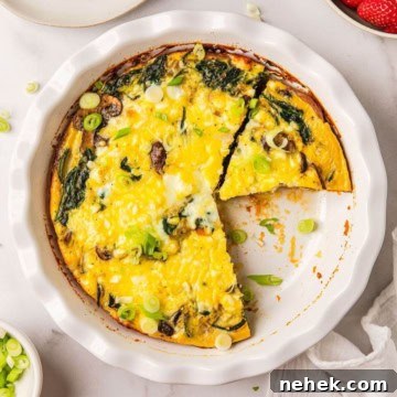 healthy spinach mushroom & feta quiche with sweet potato crust