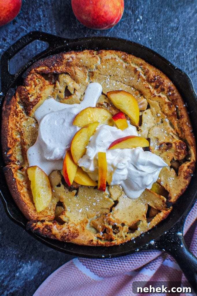 Peaches and Cream Dutch Baby Pancake Recipe 2 peaches and cream dutch baby