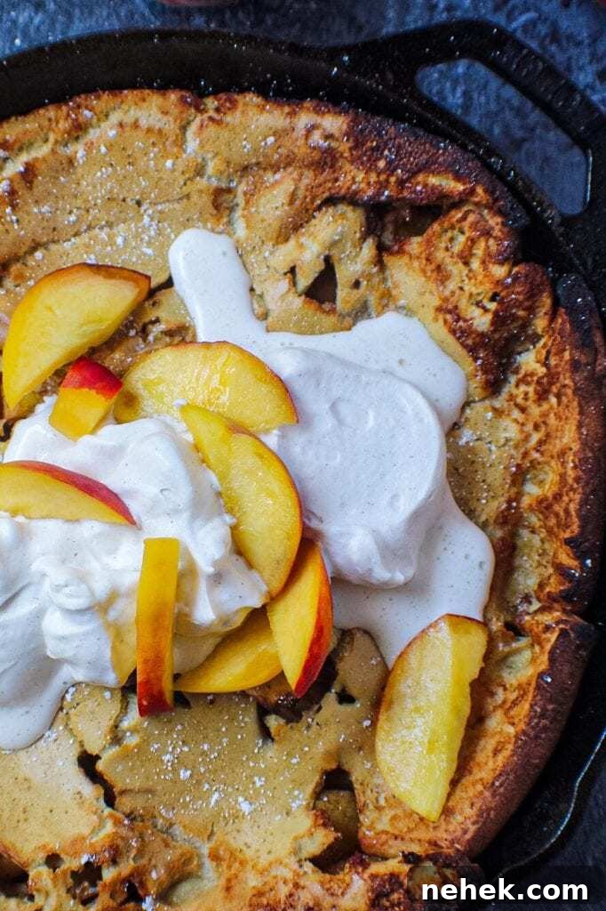 Peaches and Cream Dutch Baby Pancake Recipe 4 peaches and cream dutch baby