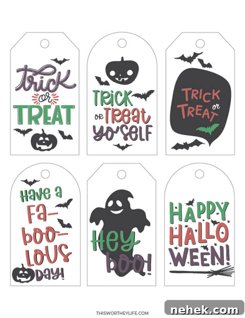 Free Printable Trick-or-Treat Bags: DIY Halloween Templates 3 free trick or treat labels to print