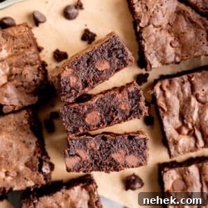Fudgy Sourdough Discard Brownies You’ll Crave 16 Top view of sourdough brownies.