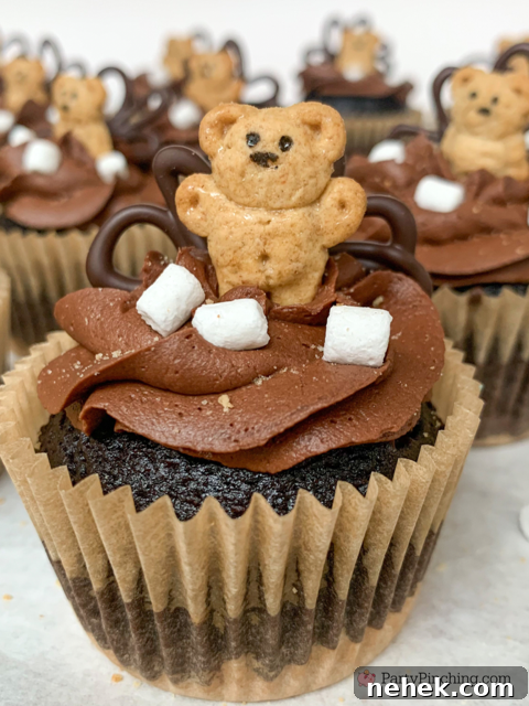 Decadent Chocolate Buttercream Recipe for Perfect Frosting 7 Beary Cute S'mores Cupcakes, Best chocolate buttercream ever, best homemade chocolate frosting, easy simple fast quick chocolate frosting buttercream icing, best tasting chocolate buttercream, milk chocolate buttercream recipe