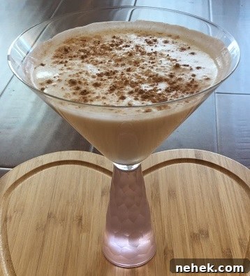amaretto irish cream vodka cocktail in martini glass