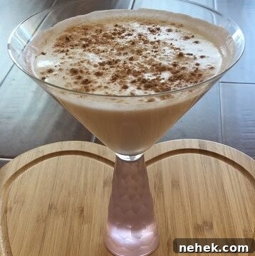 amaretto irish cream vodka cocktail in martini glass