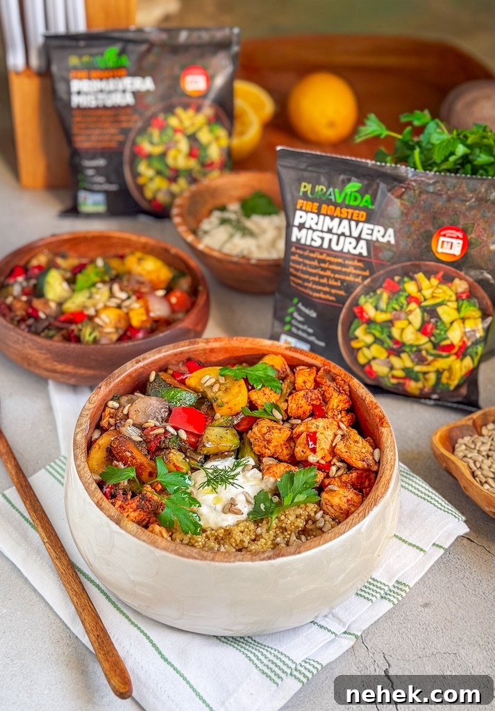 Spring Harvest Quinoa Bowl with Tzatziki Feta 
