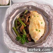 keto cheesy chicken mushroom green bean bake