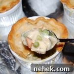 Served mini pot pies