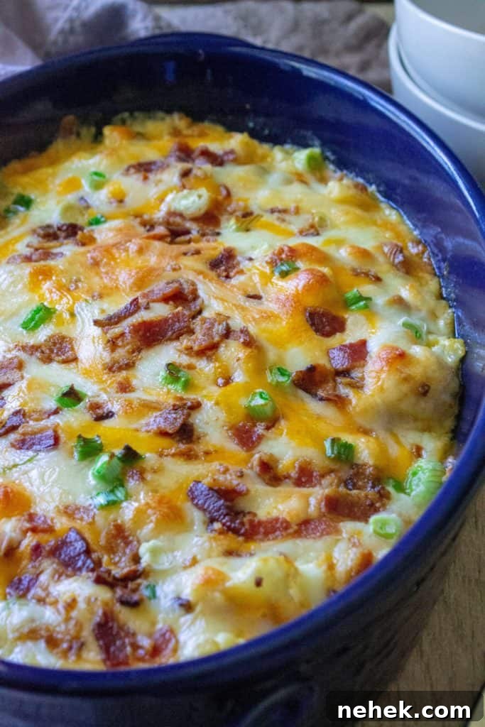 Loaded Cauliflower Casserole Recipe: Cheesy Bacon & Veggie Bake 8 Loaded Cauliflower Casserole baked