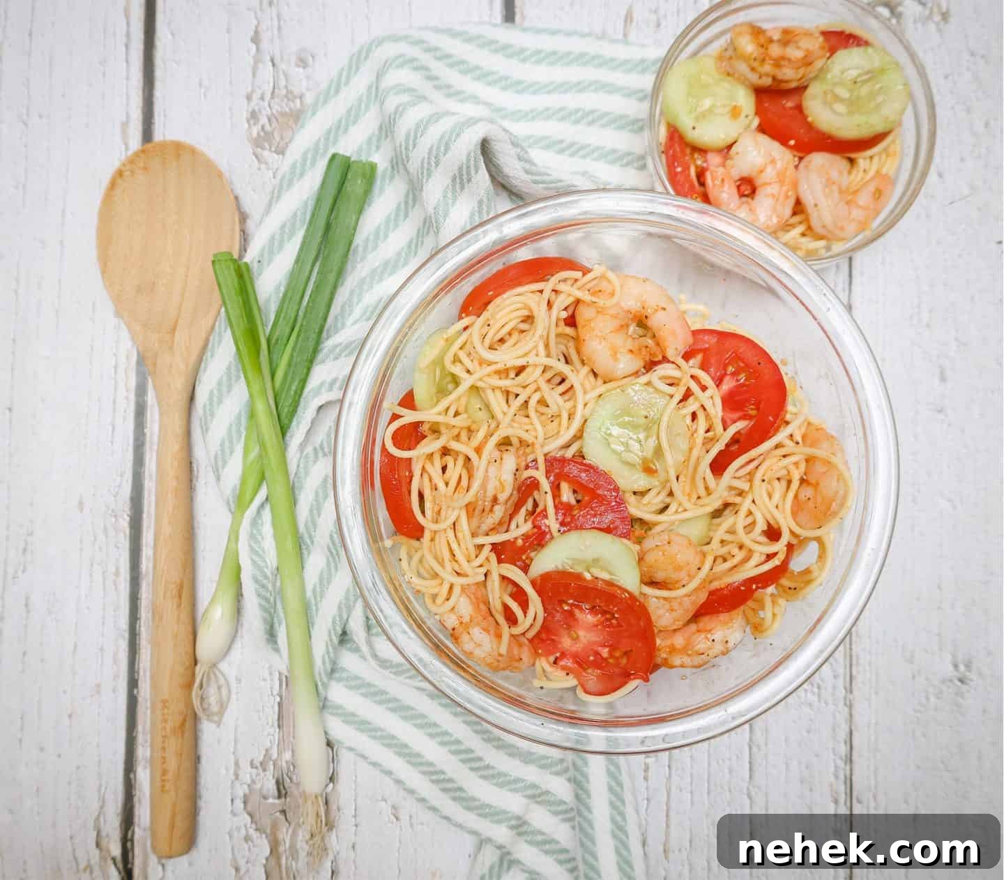Why shrimp pasta salad with Italian dressing?