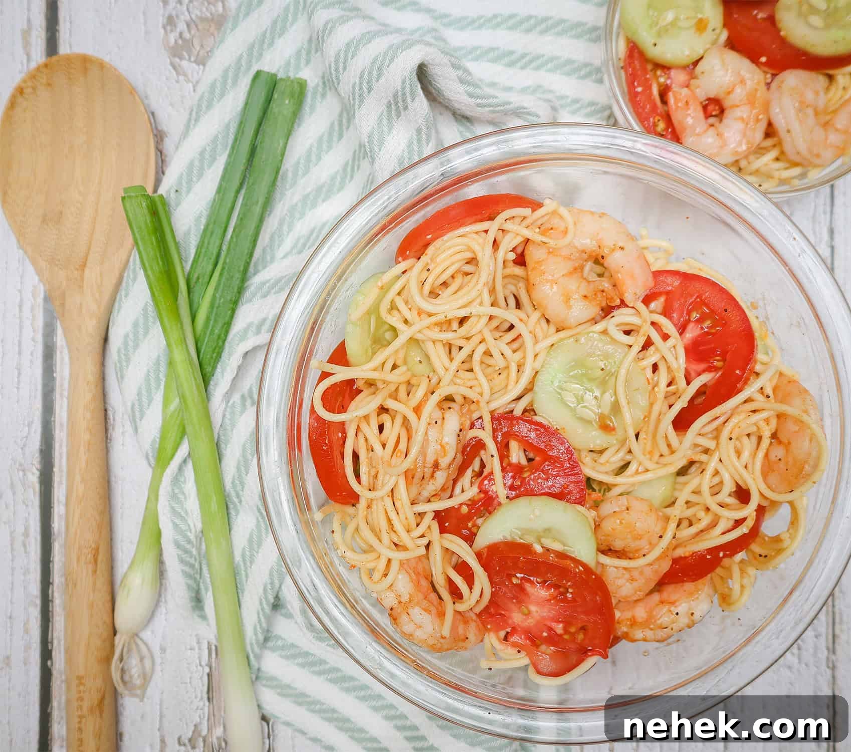 Soul Food Shrimp Spaghetti Pasta Salad With Italian Dressing