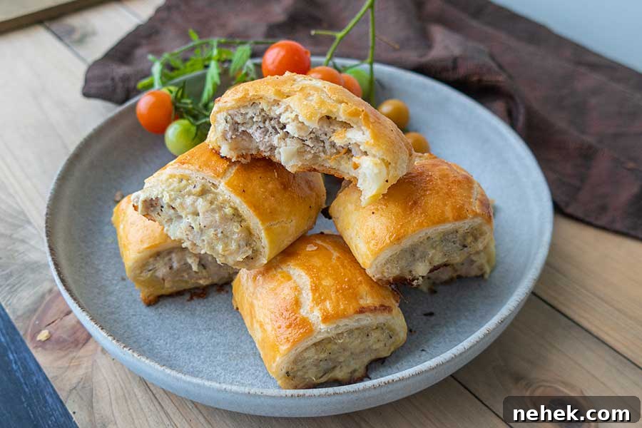 gluten free sausage rolls on. a plate