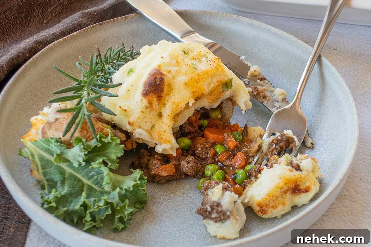 shepherd’s pie double baked potato on a plate