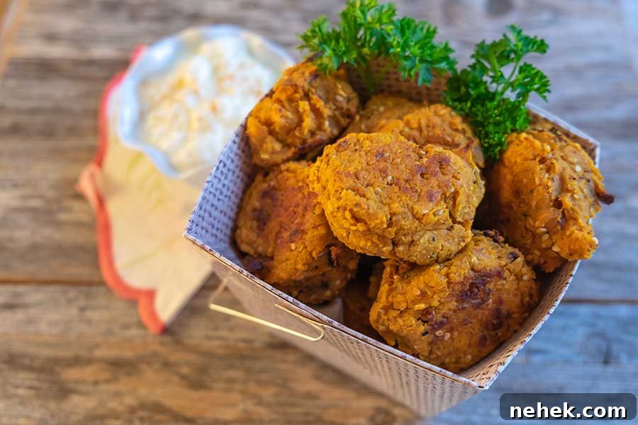 baked yam falafel, gluten free