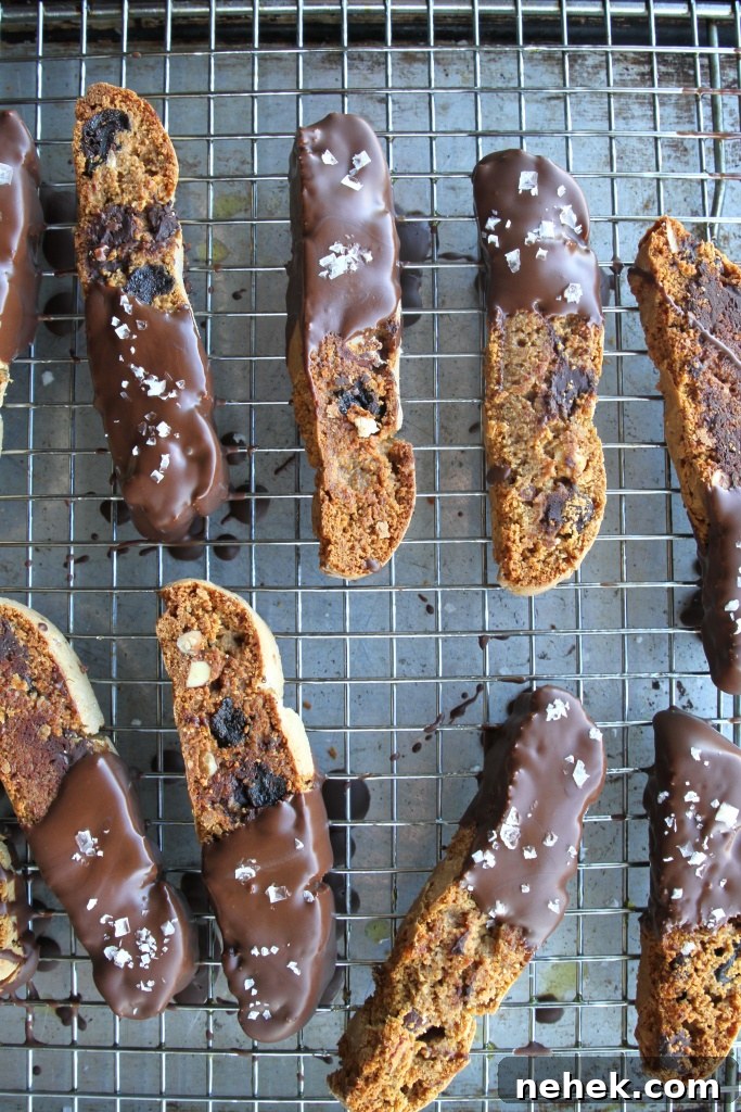 chocolate cherry almond biscotti