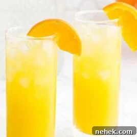 Refreshing Strawberry Lemonade Recipe for Summer Drinks 4 close up shot of glasses of Screwdriver Drink garnished with slices of oranges