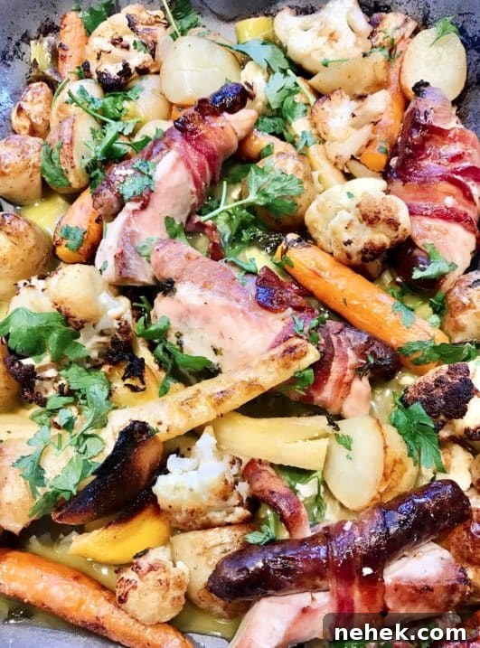 A tray of roasted Sunday dinner