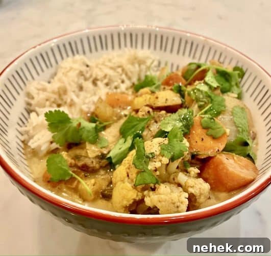 Easy Vegetable Curry served