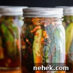 Spicy Korean Cucumber Kimchi Refrigerator Pickles - spicy and a little sour, these pickles are easy to make - I leave them out on the counter to ferment for one day, then refrigerate them