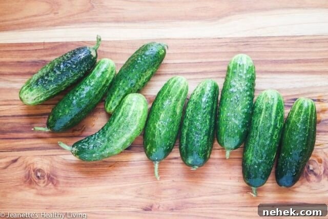 Spicy Korean Cucumber Kimchi Refrigerator Pickles - spicy and a little sour, these pickles are easy to make - I leave them out on the counter to ferment for one day, then refrigerate them