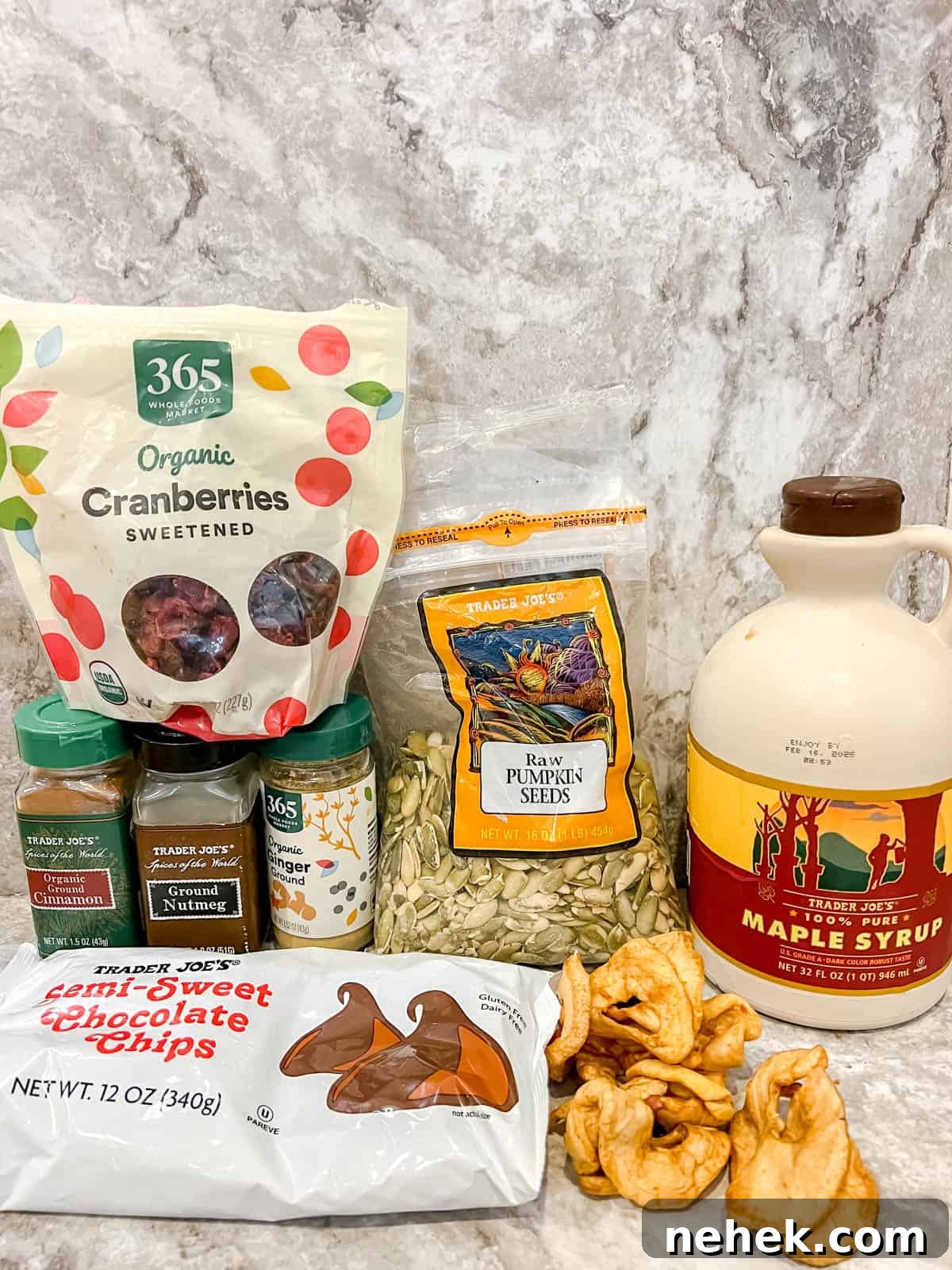 Ingredients needed to make Fall chocolate bark.
