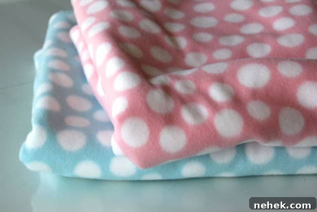 Two layers of fleece stacked