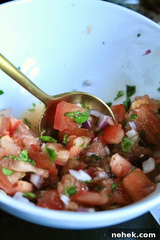 Zippy Guacamole with Fresh Pico de Gallo Topping 14 spoon salsa mix over the guacamole mix