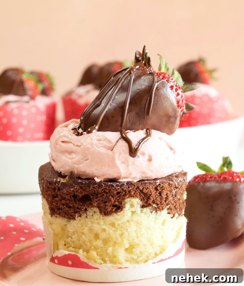 Neapolitan Cupcakes.