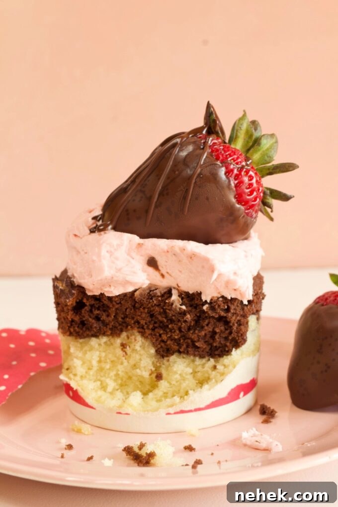 Neapolitan Cupcakes.