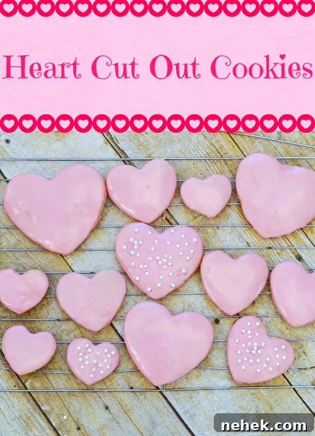 Pink heart cut out cookies