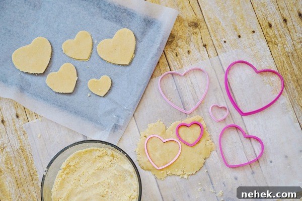 Baked heart cookies
